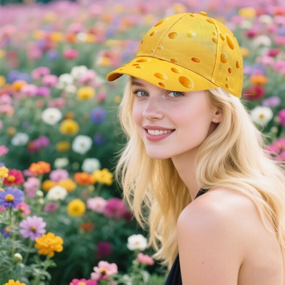 Women's Cheese Fashion Baseball Cap Adjustable Strap Back Visor Sports Hat - Picture 2 of 7